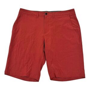 7 Diamonds Men's Red Flat Front Golf Shorts‎ Size 34 Casual Modern Athletic